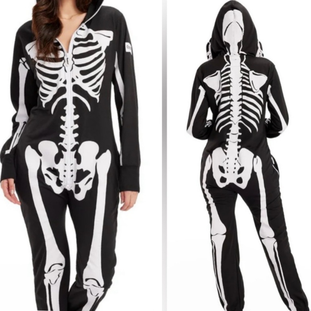 Tipsy Eleves Skeleton Onesie Jumpsuit Costume Unisex Size XS